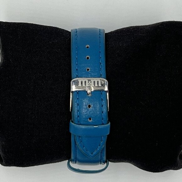 M&M's Blue Character Watch w/Blue Leather Band - New Battery - Unisex - Picture 2 of 6